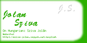jolan sziva business card